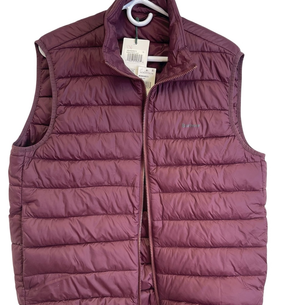 Barbour Bretby Gilet Men's Burgundy Puffer Vest-NWT